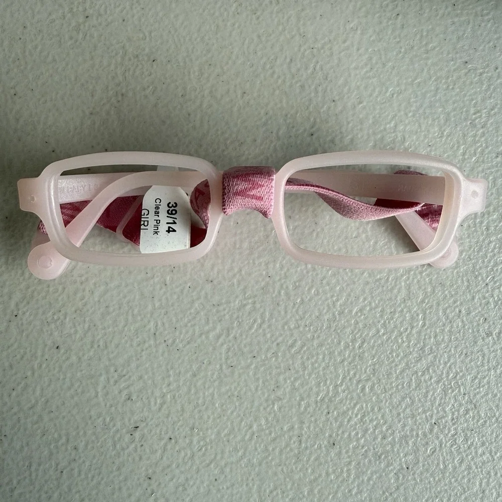 MIRAFLEX New Baby‎ Girl Clear Pink Neutral Frames Eyeglasses 39-14 Sample Italy